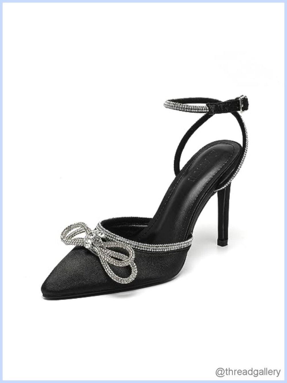 Women's Rhinestone Stiletto Heels 4'' Ankle Strappy Pumps Wedding Party